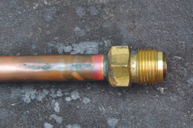 Old copper water pipe