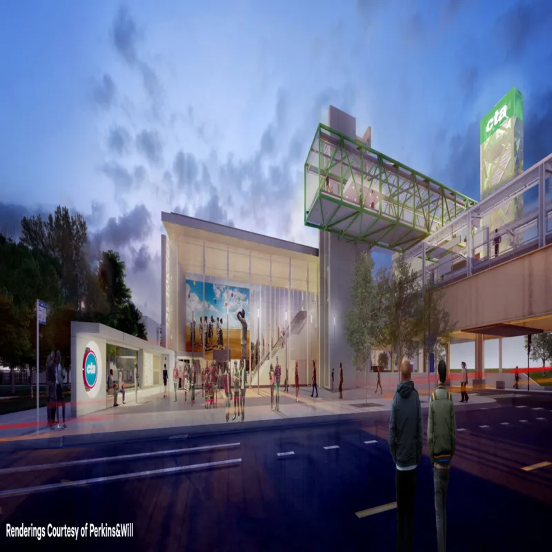 Damen Green Line East View Dusk WAF