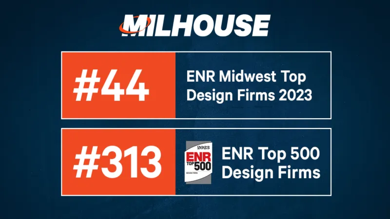 Milhouse Engineering and Construction, Inc. Named a 2023 Top Design Firm by Engineering News-Record Midwest  