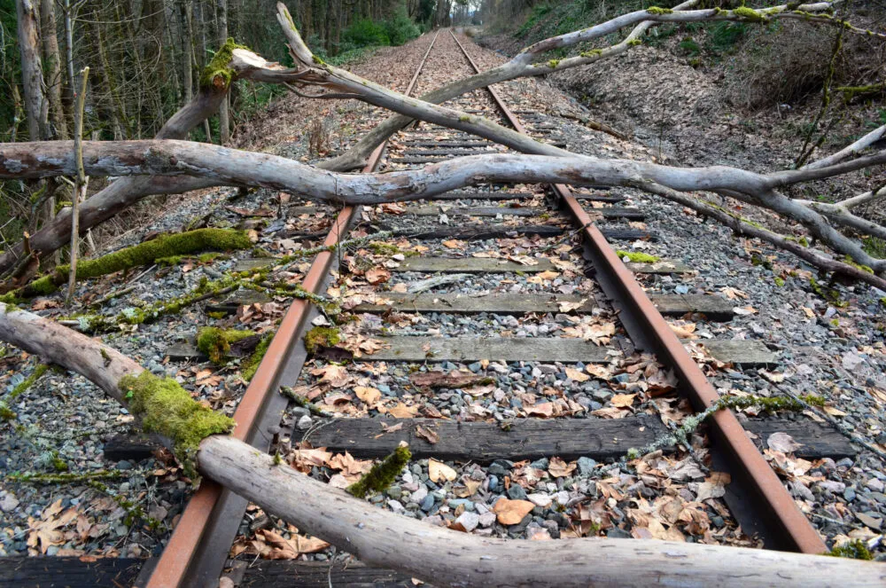 Storm Damage on Train Tracks